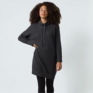 prAna Milani Charcoal Gray Knit Funnel Neck Sweater Dress